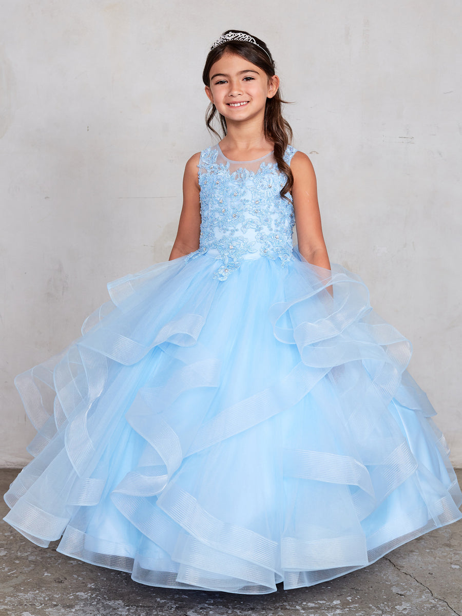 TK7018 Sky Blue Princess Dress (2-18 years) – Leanaí Athlone
