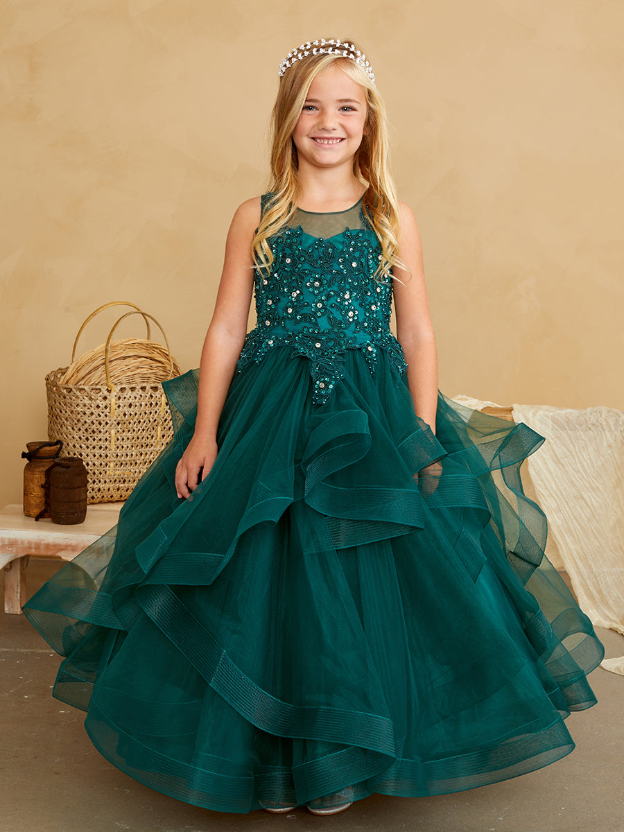 TK7018 Emerald Green Princess Dress (2-18 years) – Leanaí Athlone