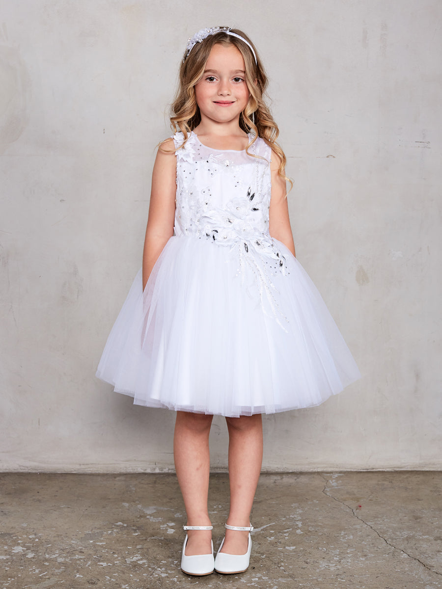 TK7027 Girls Short White Dress (2-18 years) Leana Athlone TK7027 Girls Short White Dress (2-18 years) Leana Athlone