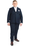DAWID Navy Slim Fit 2 Piece Boys Suit (plus sizes)