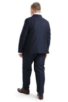 ENZO Textured Navy 2 Piece Boys Suit (plus sizes)