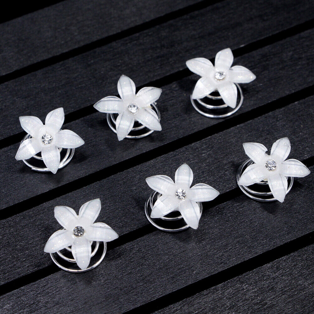12 Five Petal Flower Spiral Hair Pins Leanaí Athlone