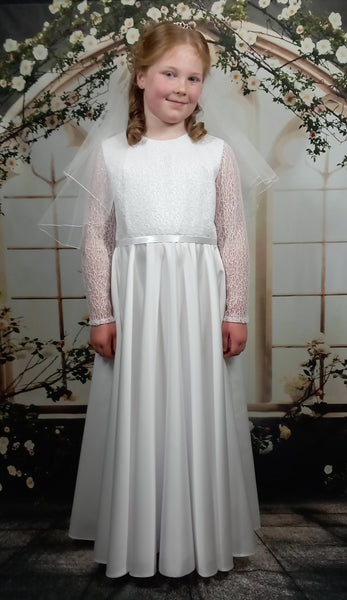 KRS154 White Communion Dress (plus sizes)