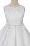 KD235+ White Classic Pleated Dress (plus sizes 16.5-20.5)