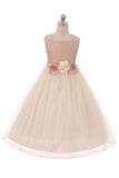 KD428 Vintage Rose Poly Silk & Tulle Dress (2-12 years)