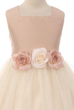 KD428 Vintage Rose Poly Silk & Tulle Dress (2-12 years)