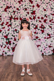 KD428 Vintage Rose Poly Silk & Tulle Dress (2-12 years)