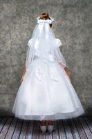 KD460 White Chandelier Trim Communion Dress (sizes 6-20.5)