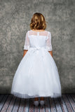 SALE KD462 White Embroidery Mesh Half Sleeve Dress (2 yrs only)