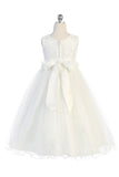 KD468+ Ivory Lace Glitter Tulle Dress (plus sizes 16.5-20.5)