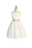SALE KD492 Ivory Stretch Lace Dress (sizes 2-10)