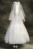SALE KD510 White Cording Lace Waterfall Dress (6 & 14 yrs only)