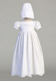 BROOKE White Cotton Eyelet Christening Gown (0-18m)