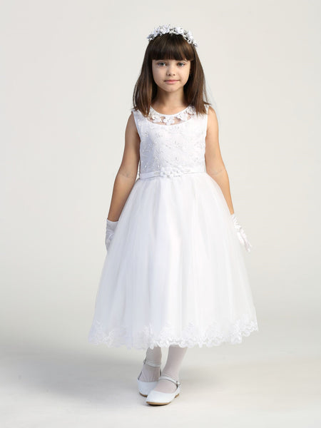 SP646 White Communion Dress (6-14 years & plus sizes)
