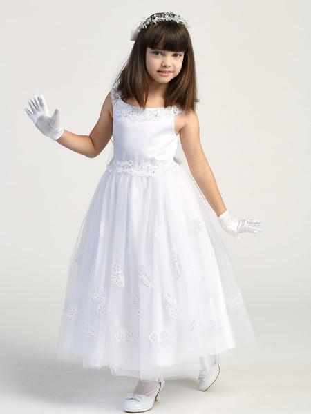 LAST CHANCE SP711 White Communion Dress (10 YEARS ONLY)