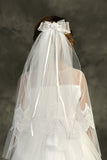 VEIL002 Veil with a Bow on Comb, available in white & ivory