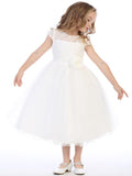 SALE BL306 Ivory Lace & Tulle Dress with Rhinestones & Pearls (5y, 8y & 20X)