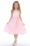 BL308 Pink Striped Flower Girl Dress with Bolero Jacket (2-8 years)