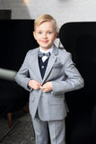 DANIEL Pastel Grey Slim Fit Boys 3 Piece Suit (6-14 yrs)