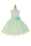 SALE KD382 Mint & Yellow Butterfly Organza Dress (sizes 2 & 8 only)