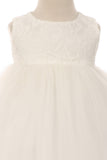 KD414B Ivory Lace Illusion Baby Dress (3-24m)