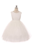 KD414 Ivory Lace Illusion Dress (2-14 years)