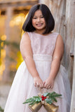 KD522X Blush Pink Lace Sequin V-Back (plus sizes 14.5-20.5)