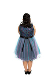 SALE KD327+ Teal Blue Multi-Sequin Trio Colour Tulle Dress (plus size 20.5)