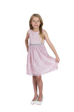 SALE KD492 Blush Stretch Lace Dress (2-14 years)