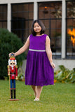SALE KD492+ Purple Stretch Lace Dress (size 14.5 only)