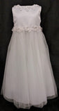 KD458A Princess Dress with Floral Trim (2-20 years) available in white and ivory