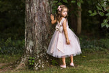 KD522 Blush Pink Lace Sequin V-Back (2-12 years)