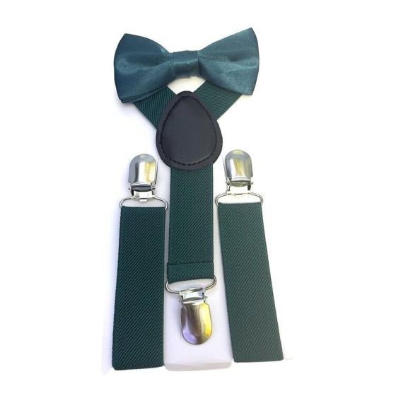 Bottle Green Braces with Matching Bowtie