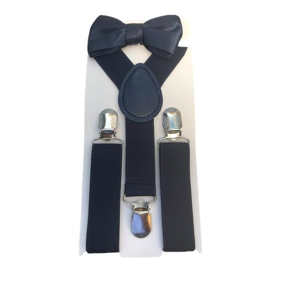 Navy Braces with Matching Bowtie