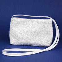 KR62112 White Communion Handbag with Sequin Lace