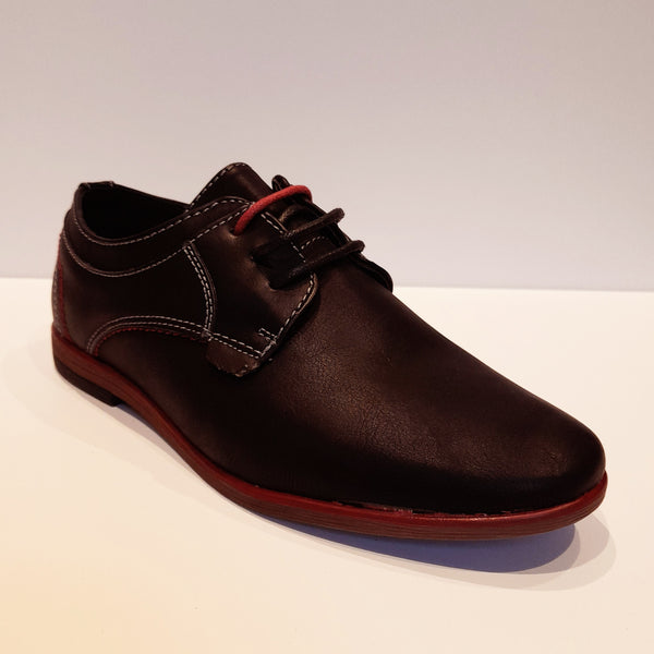 SALE RYAN Black & Red Lace Up Shoes (sizes 32-35)