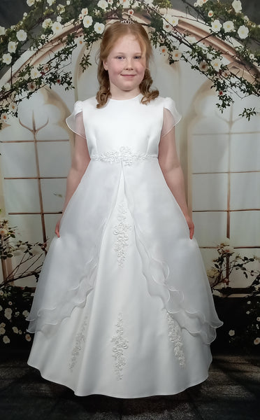 KRE217 White Communion Dress (plus sizes)