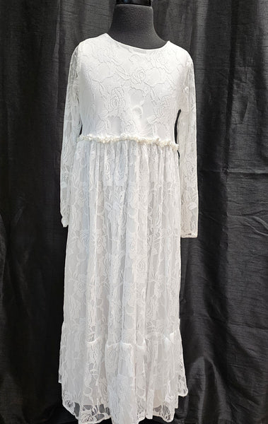 SALE White Soft Lace Boho Dress (8 years only)