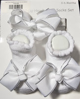 SALE Baby White Headband & Socks Set (0-6 Months)