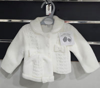 SALE BW10-640 Baby Ivory Pram Coat with Hat (Newborn - 9 months)