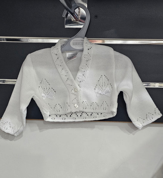 BW10-115/215 Baby White Knitted Cardigan (Newborn - 24 months)