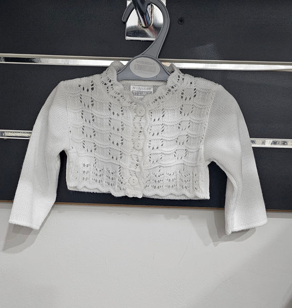BW10-114/214 Baby White Knitted Bolero (Newborn - 24 months)