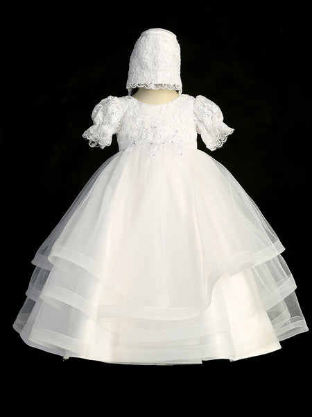 TK2402 Christening Dress, available in white and ivory (6-24m)