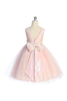 KD498 Pink Sequin V Back Dress (sizes 2-20.5)