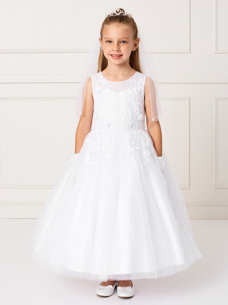 LAST CHANCE TK5807 White Dress (6 & 10 yrs)