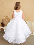 TK5837 White High-Low Dress (2-12 yrs)