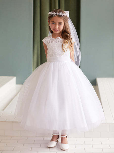 TK5856 White Dress (2-18 yrs)