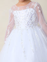 TK5877 White Dress (2-14 yrs)