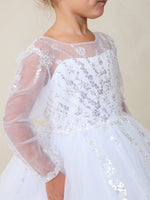 TK5877 White Dress (2-14 yrs)
