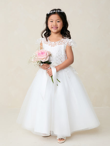 TK5878 White Dress (2-18 yrs)